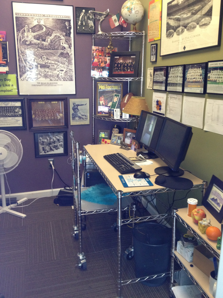 Chrome wire shelving office
