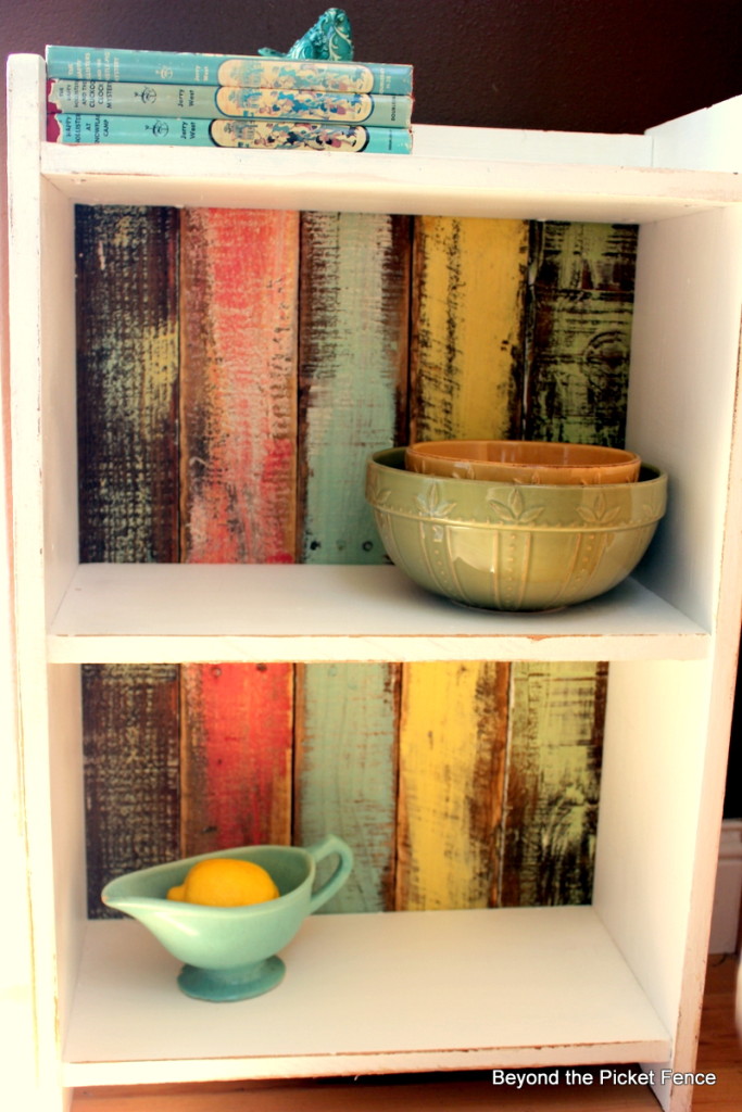 Bookshelf With Wood Pallet Back