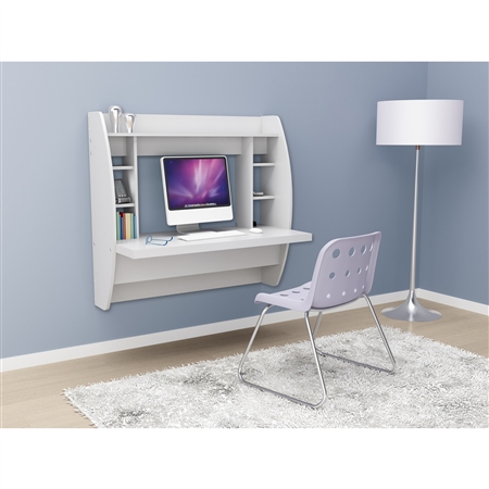White Floating Desk